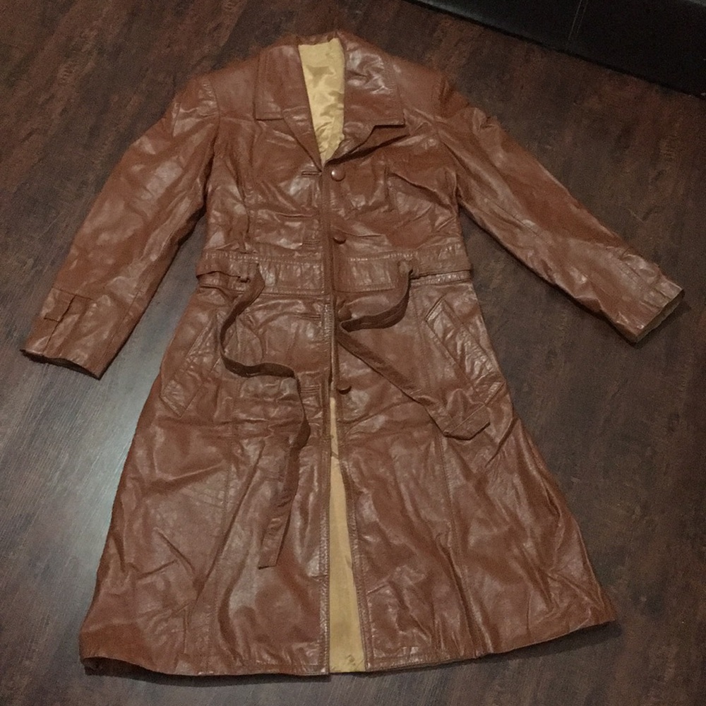 ❤️Vintage long leather coat❤️